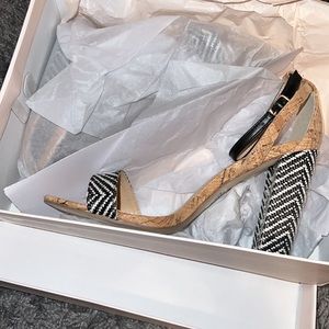 Black and white heels